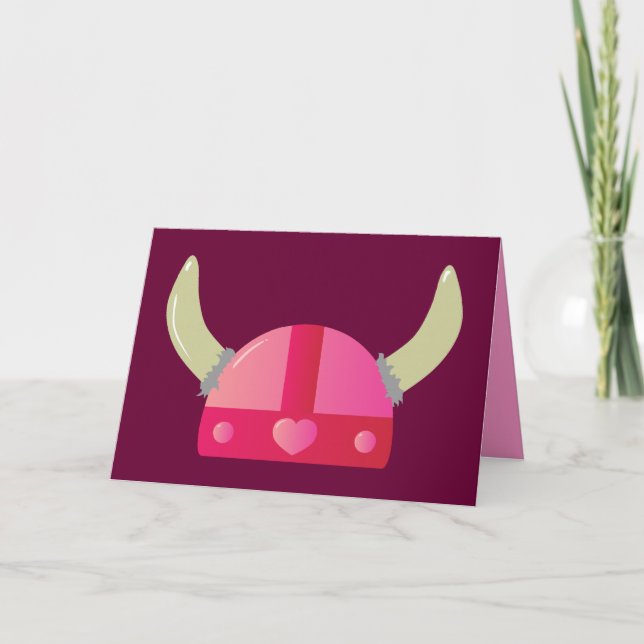 Tarjeta Festiva Viking Love Helmet (Anverso)