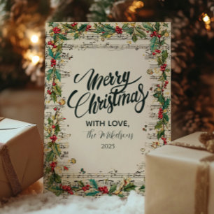 Tarjeta Festiva Villanceros Navideños Retro
