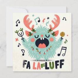 Tarjeta Festiva Villancista adorable "fa la fluff"