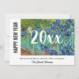 Tarjeta Festiva Vincent van Gogh - Feliz Año Nuevo / Irises