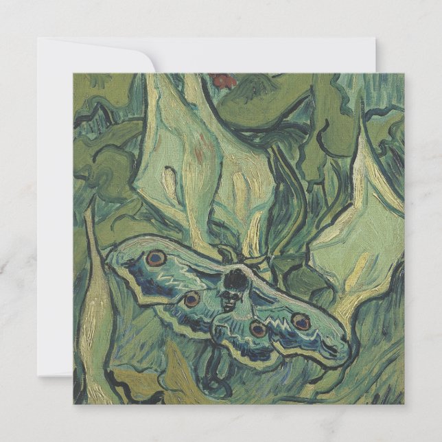 Tarjeta Festiva Vincent Van Gogh - Gran Moda de Pavo de Paz (Anverso)