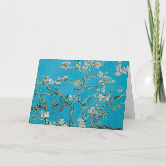 Tarjeta Festiva Vincent van Gogh - ramas con el flor de la (Anverso)