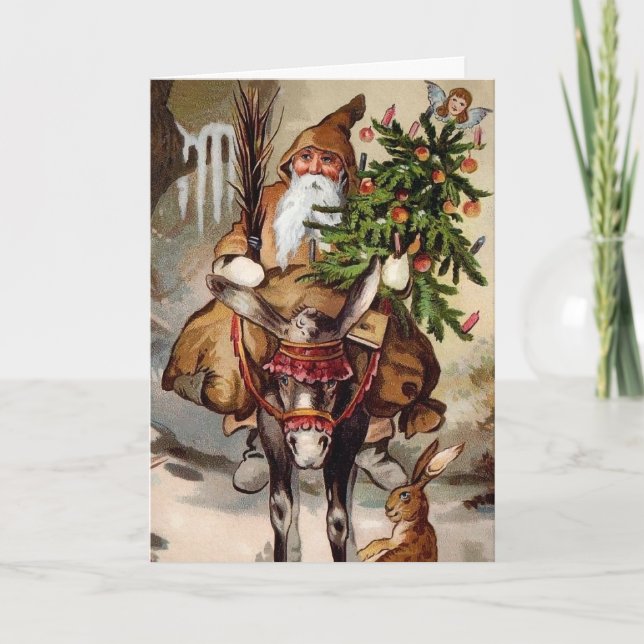 Tarjeta Festiva Viñeta Belsnickel en una carta de Navidades de mul (Anverso)