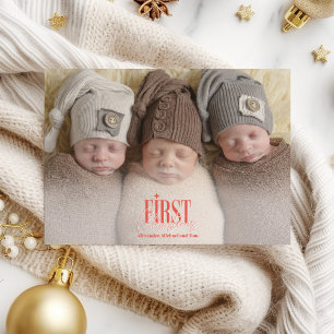 Tarjeta Festiva Viñetas modernas primera foto de Personalizado de