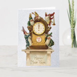 Tarjeta Festiva Viñetas-Nuevos Años-Gnomas