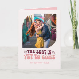 Tarjeta Festiva Vino espumoso Retro Rosé Glow Año Nuevo Retro Foto