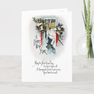 Tarjeta Festiva Viñoso Día de Año Nuevo