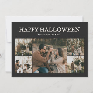 Tarjeta Festiva Vintage 6 Foto Halloween Negro