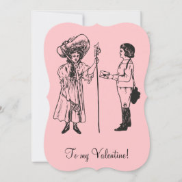 Tarjeta Festiva Vintage a mi chica de San Valentín carta rosa