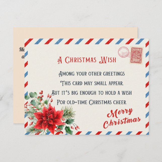 Tarjeta Festiva Vintage A Navidades personalizado (Anverso / Reverso)