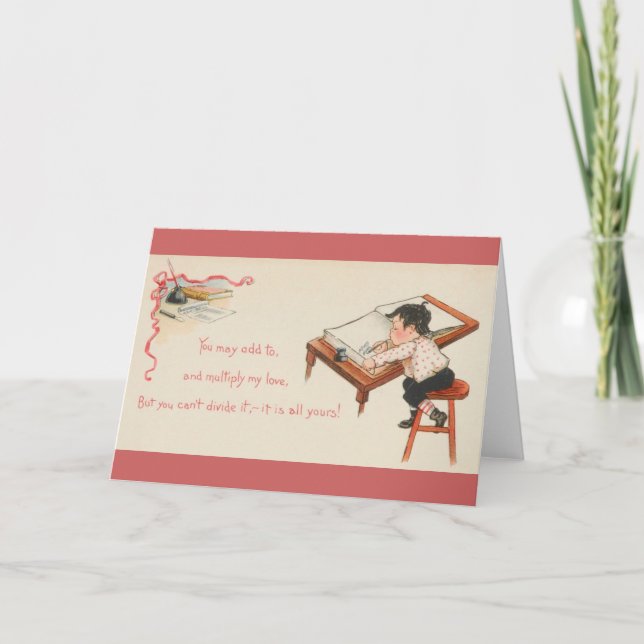 Tarjeta Festiva Vintage Accountant Valentine Greeting Card (Anverso)