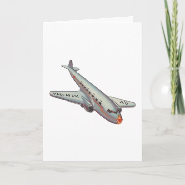Tarjeta Festiva Vintage Airplane Valentine (Anverso)