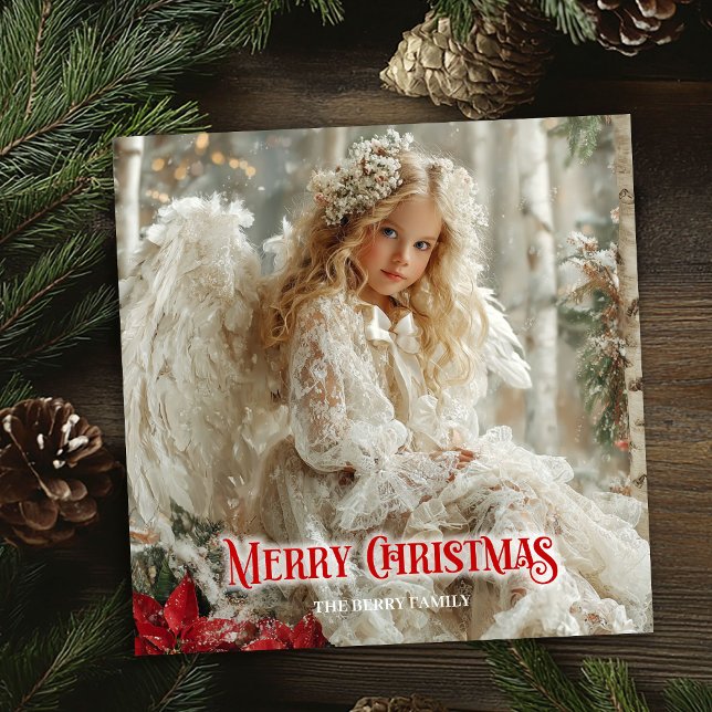 Tarjeta Festiva Vintage angel printable Christmas warm greeting  (Vintage angel printable Christmas warm greeting card)