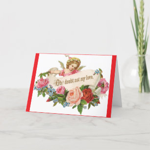 Tarjeta Festiva Vintage Angel St. Valentine Holiday Card