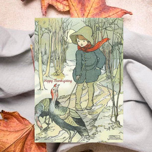 Tarjeta Festiva Vintage Anne Anderson Feliz Día de Gracias