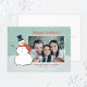 Tarjeta Festiva Vintage Aqua Winter Snowman Happy Holidays (Subido por el creador)