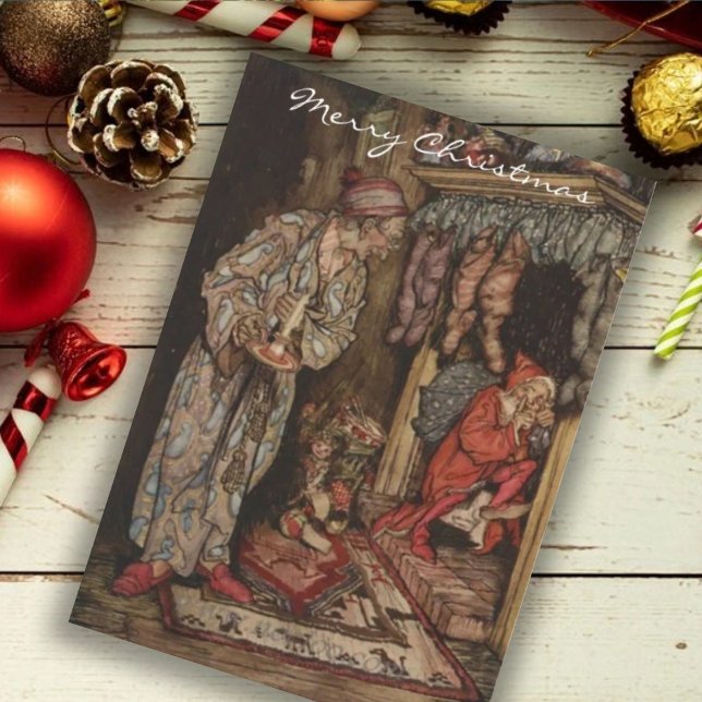 Tarjeta Festiva Vintage Arthur Rackham Greetings Christmas (Subido por el creador)
