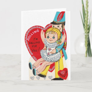 Tarjeta Festiva Vintage Ballerina Doll El día de San Valentín Card