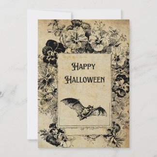 Tarjeta Festiva Vintage Bat Halloween