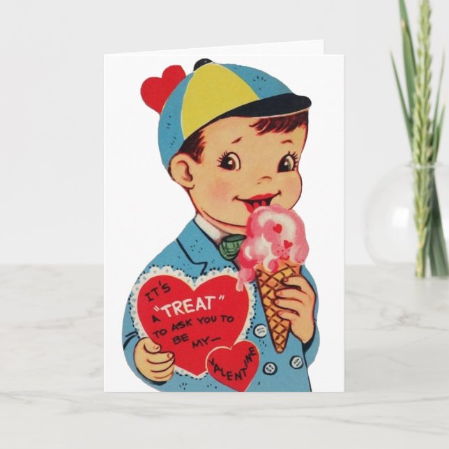 Tarjeta Festiva Vintage Be Mine Valentine (Anverso)