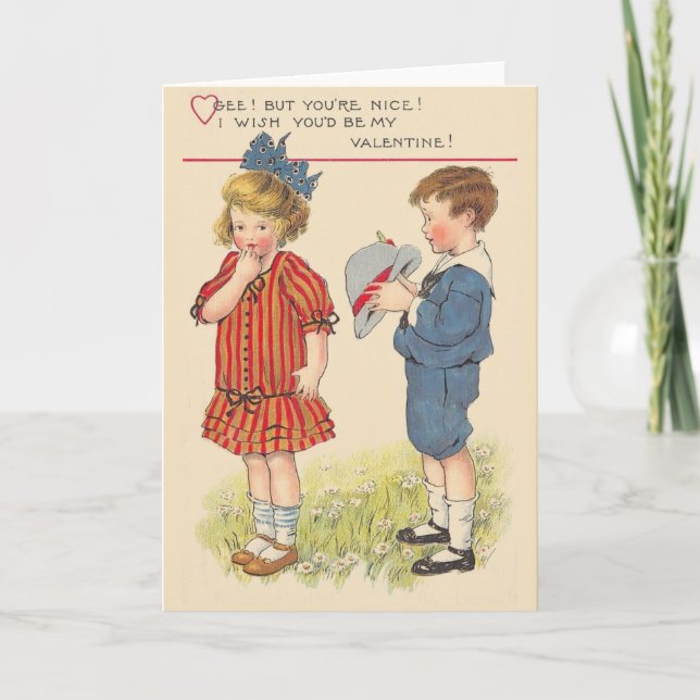 Tarjeta Festiva Vintage Be My Valentcard (Anverso)
