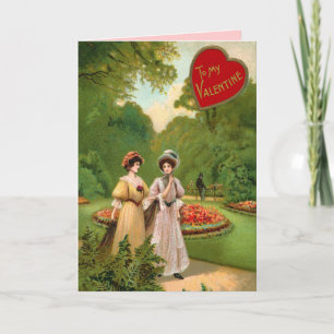 Tarjeta Festiva Vintage Be My Valentcard