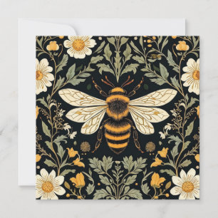 Tarjeta Festiva Vintage Bee Garden