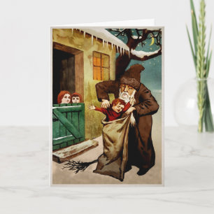 Tarjeta Festiva Vintage Belsnickel Holiday Card