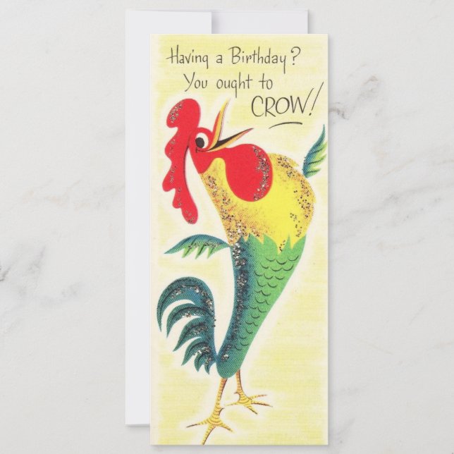 Tarjeta Festiva ¡Vintage Birster Crow! (Anverso)