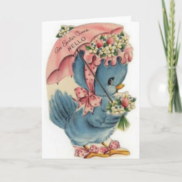 Tarjeta Festiva Vintage Blue Bird Easter Card