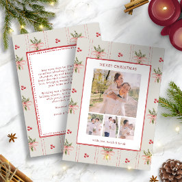 Tarjeta Festiva Vintage Botanical Christmas Card