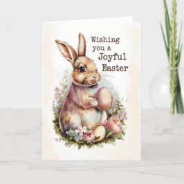 Tarjeta Festiva Vintage Bunny Joyful Easter