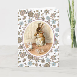 Tarjeta Festiva Vintage Bunny Personalizado Easter Greetters