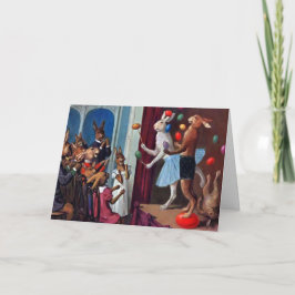 Tarjeta Festiva Vintage Bunny Show Easter Card