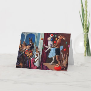 Tarjeta Festiva Vintage Bunny Show Easter Card