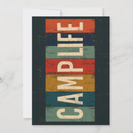 Tarjeta Festiva Vintage Camp Life Typography