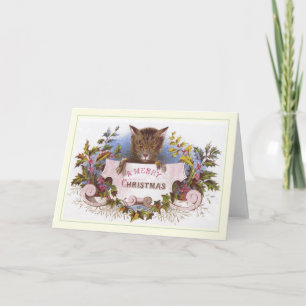 Tarjeta Festiva Vintage Christmas