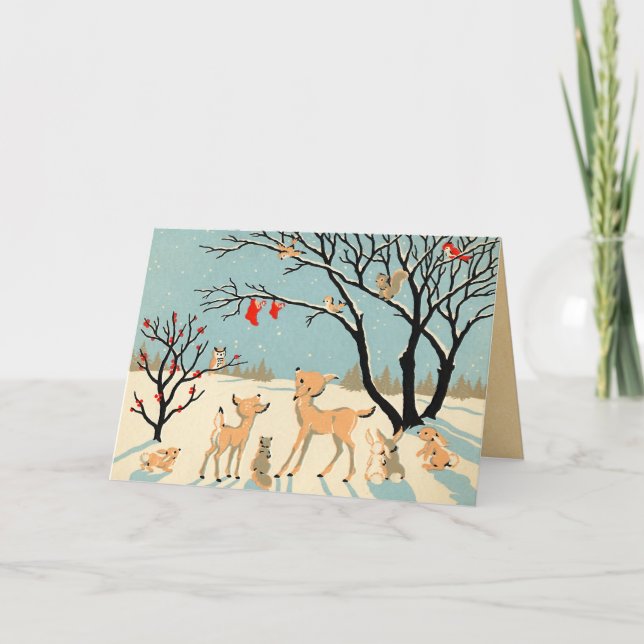 Tarjeta Festiva Vintage Christmas (Anverso)