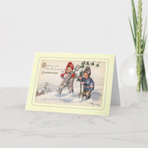 Tarjeta Festiva Vintage Christmas