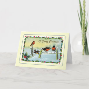 Tarjeta Festiva Vintage Christmas