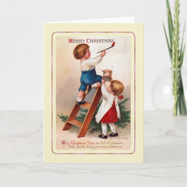 Tarjeta Festiva Vintage Christmas (Anverso)