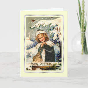 Tarjeta Festiva Vintage Christmas