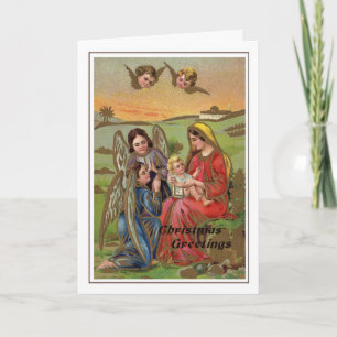 Tarjeta Festiva Vintage Christmas