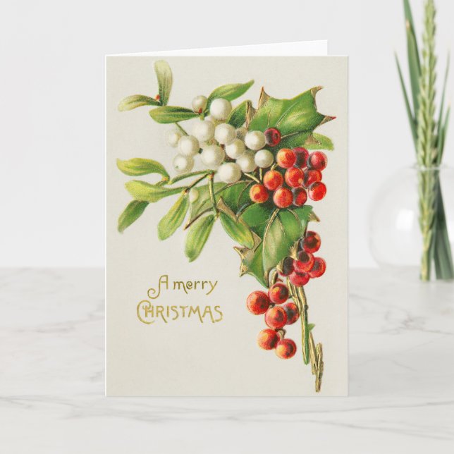 Tarjeta Festiva Vintage Christmas (Anverso)