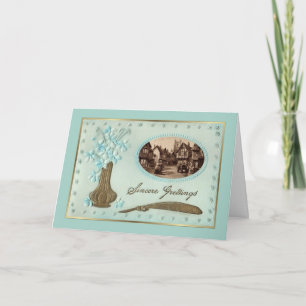 Tarjeta Festiva Vintage Christmas