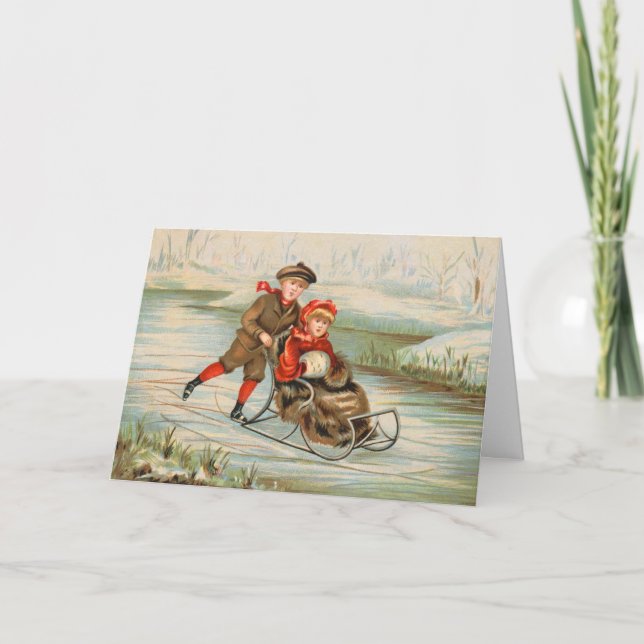 Tarjeta Festiva Vintage Christmas (Anverso)