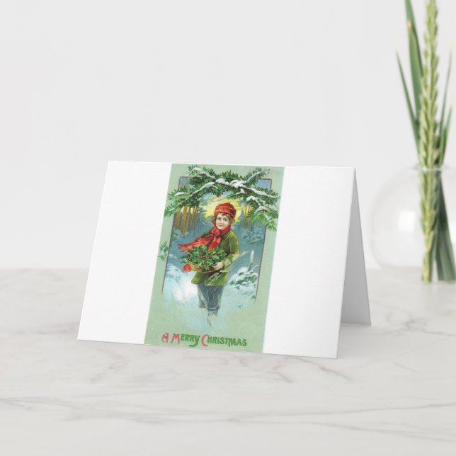 Tarjeta Festiva Vintage Christmas (Anverso)