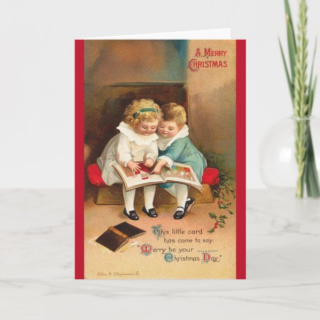 TARJETA FESTIVA VINTAGE CHRISTMAS (Anverso)