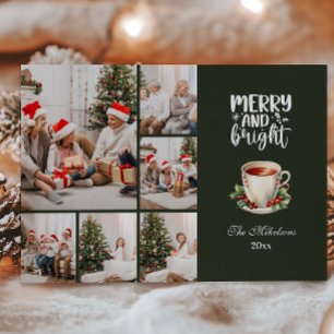 Tarjeta Festiva Vintage Christmas 6 Photos Family Celebration
