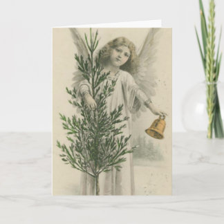 Tarjeta Festiva Vintage Christmas Angel